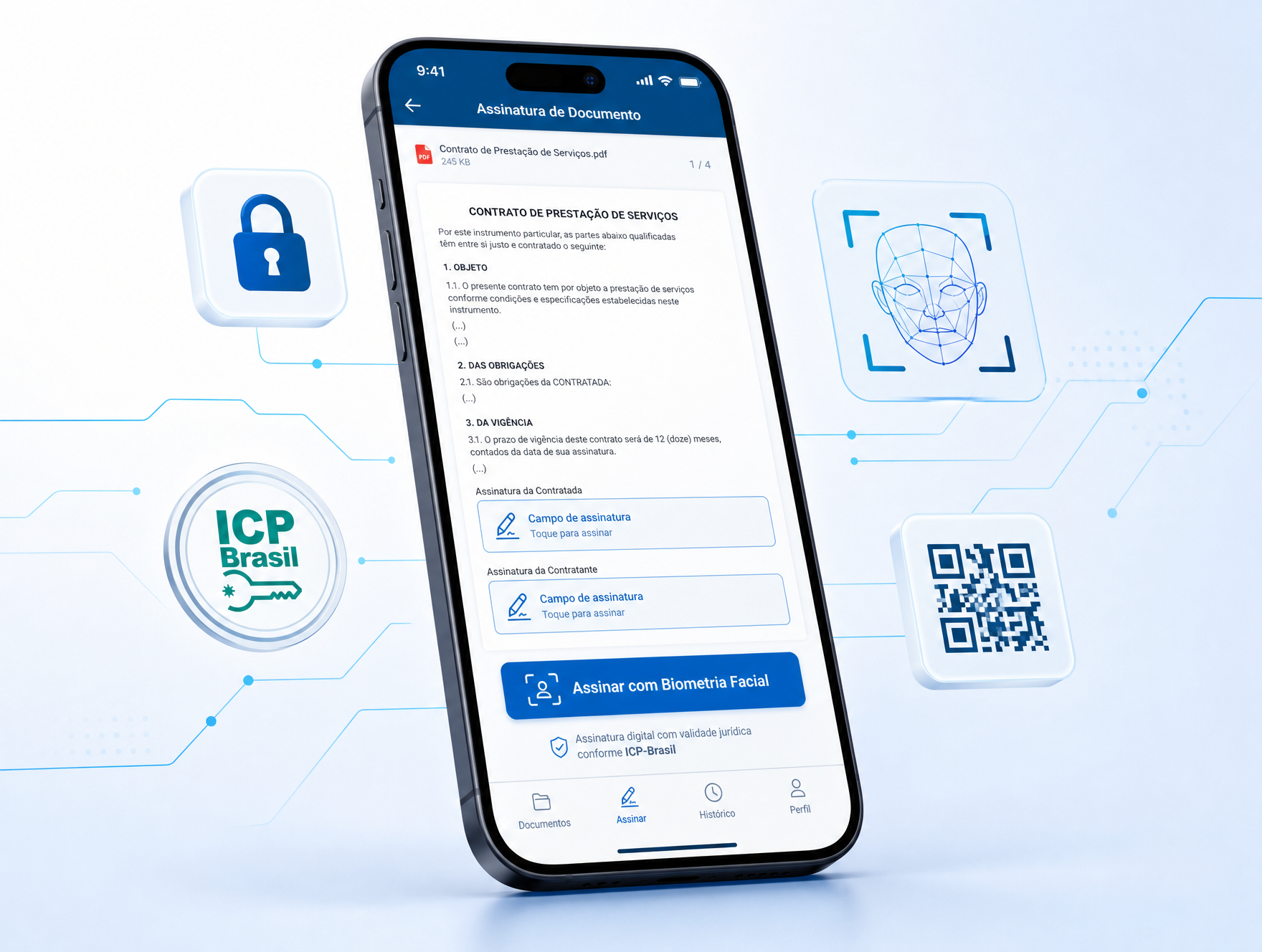Assinador Detran PR em smartphone - Assinar ATPV-e digital e procuração Detran com biometria facial pelo Senha Digital Plus - Assine Paraná